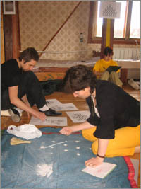 Gurdjieff Work and Movements, Russia 2009, rangoli kolam art-class